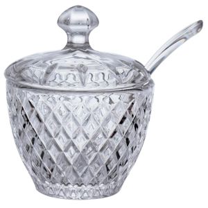 Açucareiro Mélico C/ Colher 200ml Em Vidro Hauskraft