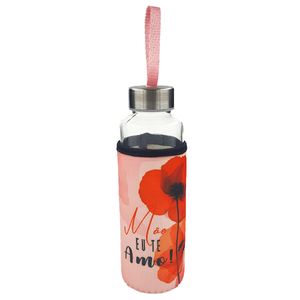 Garrafa Mãe Flores C/ Alça 400ml em Vidro Interponte