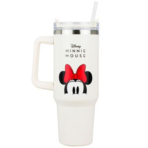 Canecão C/ Canudo Minnie Mouse 1,1L em Aço Inox Minas Presentes