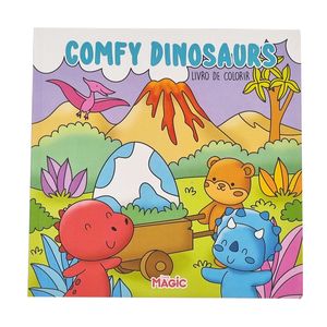 Livro P/ Colorir Comfy Dinosaurs 24cm em Papel Magic Kids