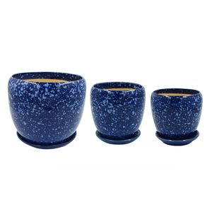 Jogo de Vasos Decorativo 3 Peças em Cerâmica Cascavel