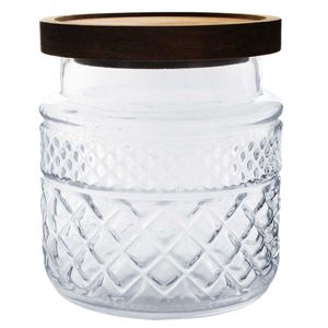 Pote Hermético C/ Tampa Madeira 1150ml em Vidro Flashgoods