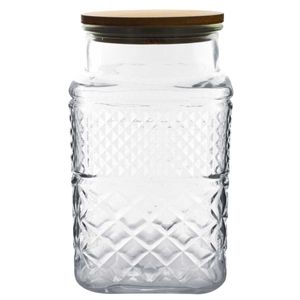 Pote Hermético C/ Tampa Bambu 1850ml em Vidro Flashgoods