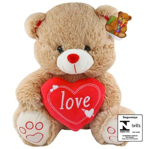 Urso de Pelúcia Love 36cm em Poliéster Fizzy
