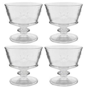 Jogo de Taças P/ Sobremesa Lines Butterfly 4 Peças 240ml em Vidro Wolff