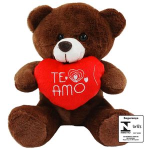 Urso de Pelúcia Amor 18cm em Poliéster Fizzy