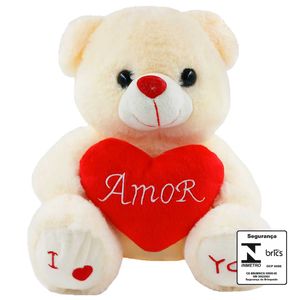 Urso de Pelúcia Amor 24cm em Poliéster Fizzy