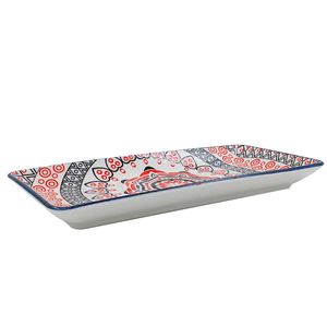 Bandeja Retangular 15x7cm em Cerâmica Tecnoserv