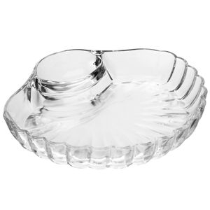 Petisqueia Shell C/ Divisórias 21,5x19,5cm em Vidro Wolff