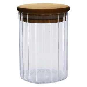Pote Hermético C/ Tampa Bambu 230ml em Vidro Fu Xing