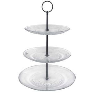 Doceira C/ 3 Andares 25x34cm em Vidro Fu Xing