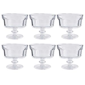 Jogo de Taças P/ Sobremesa 6 Peças 250ml em Vidro Flashgoods