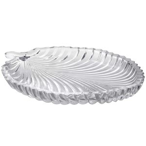 Petisqueira Folha 20x16cm em Vidro Milk