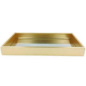 Bandeja Espelhada Retangular 34,5x18,5cm em Metal Moment