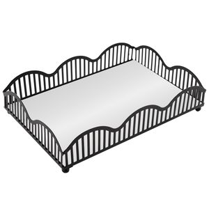 Bandeja Espelhada Wave 21x14cm em Metal Lyor