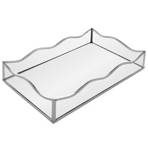 Bandeja Espelhada Ocean 15x25cm em Metal Lyor