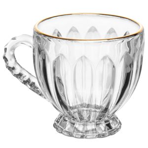 Xícara Renaissance C/ Fio Dourado 200ml em Cristal Lyor
