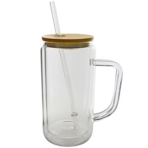 Caneca C/ Canudo 350ml em Vidro Top Útil