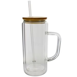 Caneca C/ Canudo 440ml em Vidro Top Útil