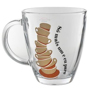 Caneca Só Mais Um 330ml em Vidro Fullfit