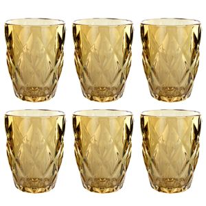 Jogo de Copos Diamond 6 Peças 280ml em Vidro Kehome