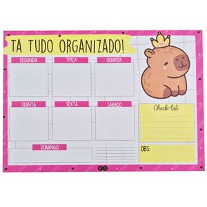 Bloco de Anotação Planner Capivara 21x15cm em Papel Fu Xing
