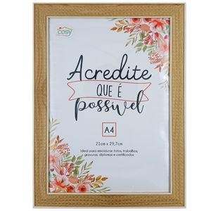 Porta Certificado Decorativo A4 21x29,7cm em Plástico Fu Xing