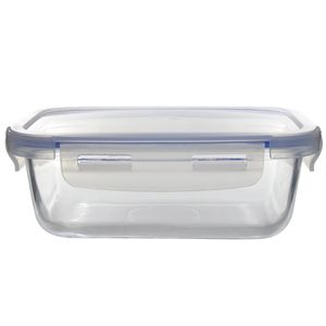 Pote Hermético Retangular 640ml em Vidro Lehavi