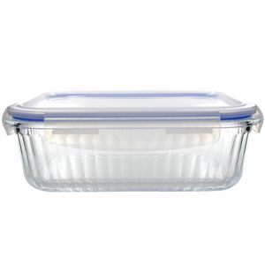 Pote Hermético Retangular Stripes 1500ml em Vidro Lehavi