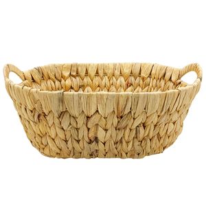 Cesta Oval C/ Alça 35,5x27,5cm em Palha Milk