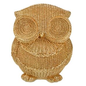 Coruja Decorativa 18cm em Resina Mabruk