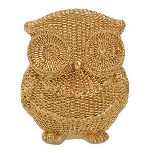 Coruja Decorativa 11,5x14cm em Resina Mabruk
