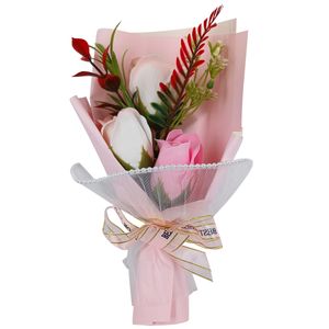 Buquê Flor Rosas Artificial 20cm em Plástico Fu Xing