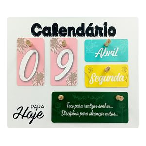 Calendário Permanente 23,8x19,7cm em MDF Interponte