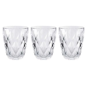 Jogo de Copos Diamond 3 Peças 280ml em Vidro Dolce Home