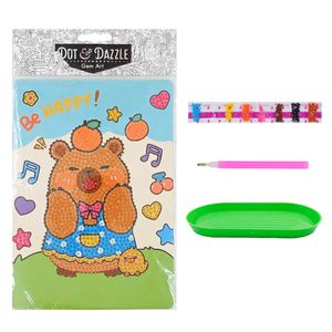 Kit Pintura Diamante Capivara 4 Peças 15x26cm em Plástico Michael Judi
