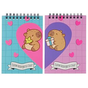 Kit Bloco de Anotação Capivara 2 Peças em Papel Fu Xing