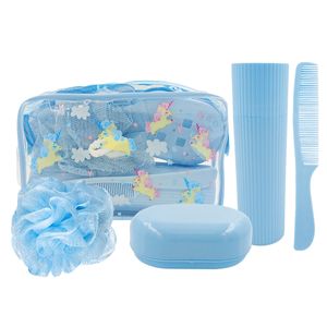 Kit Viagem C/ Nécessaire Unicórnio 5 Peças em Plástico Casita