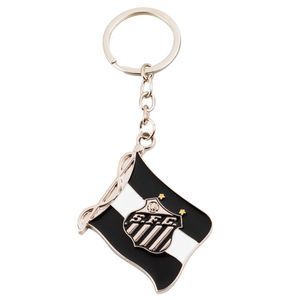 Chaveiro Bandeira Santos FC 11cm em Metal Mileno