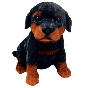 Cachorro Sentado Decorativo 8x7,5cm em Resina Youbai