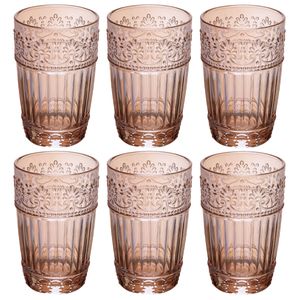 Jogo de Copos Mauve 6 Peças 350ml em Vidro Wolff