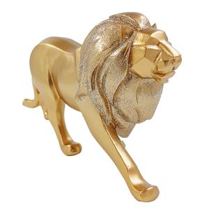 Leão C/ Glitter Decorativo 19,5cm em Resina Youbai
