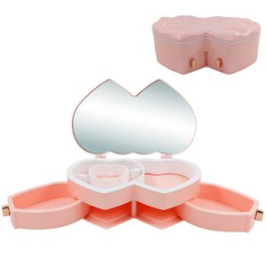 Porta Jóias Coração C/ Espelho 21,5x13,7cm em Plástico Megagift