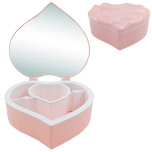 Porta Jóias Coração C/ Espelho 16x15cm em Plástico Megagift