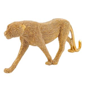 Leopardo Brilhante Decorativo 26cm em Resina Youbai