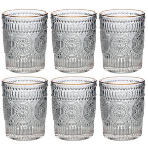 Jogo de Copos Mondoro Fio de Ouro 6 Peças 300ml em Vidro Wincy