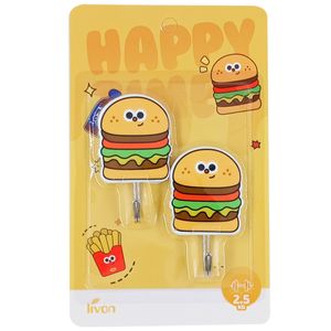 Jogo de Gancho Fast Food 2 Peças em Plástico Livon