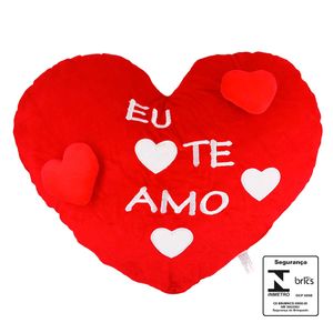 Almofada Coração 48cm em Poliéster Fizzy