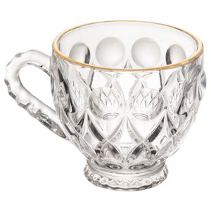 Xícara Lile C/ Fio Dourado 80ml em Cristal Lyor