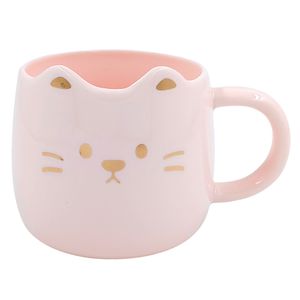 Caneca Gatinho 300ml em Cerâmica Lila Cosméticos